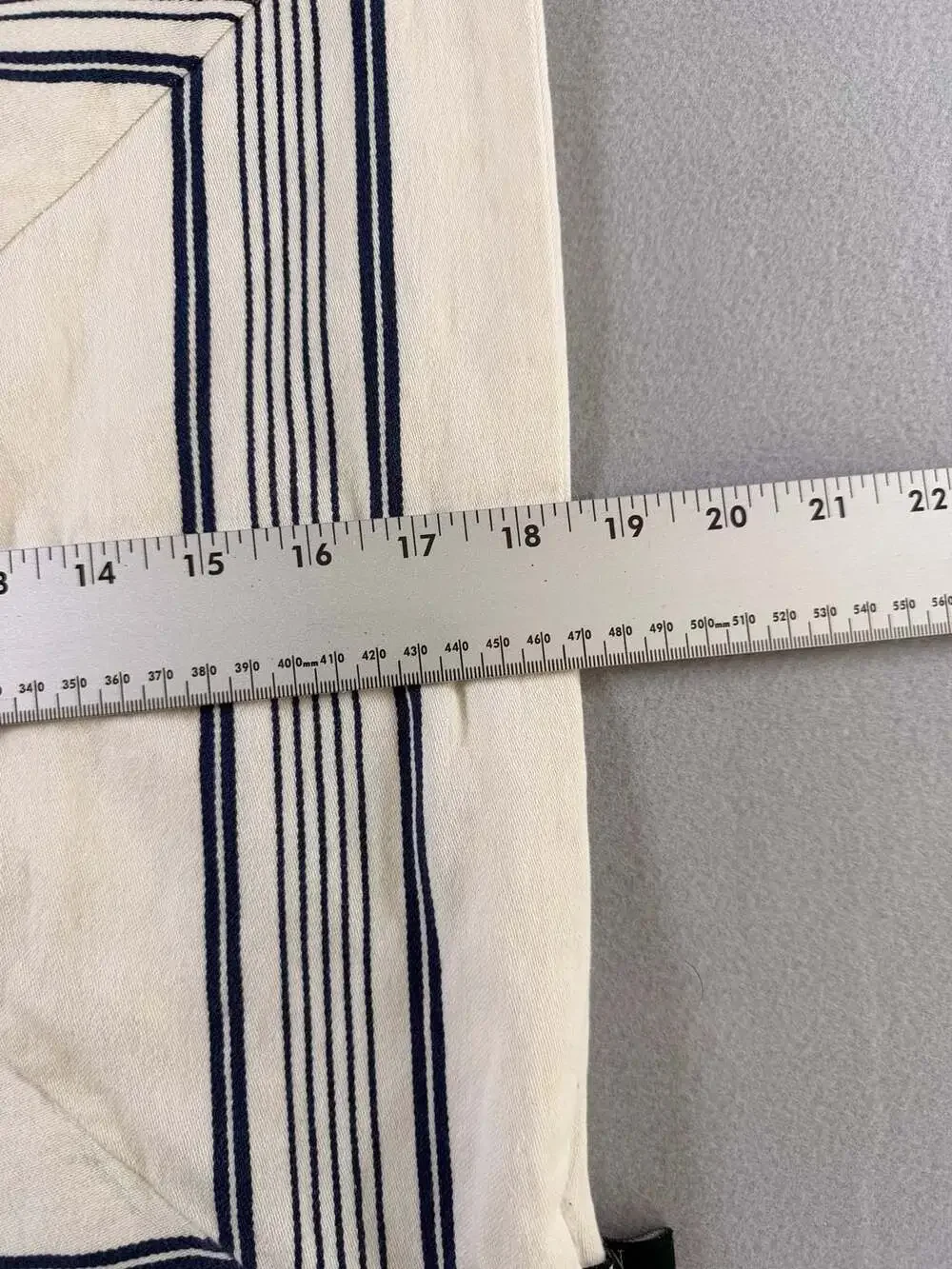 Ralph Lauren Square Decorative Pillow Cover with Striped Border button